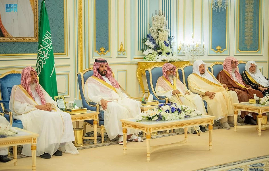 سمو ولي العهد يستقبل المهنئين بشهر رمضان المبارك