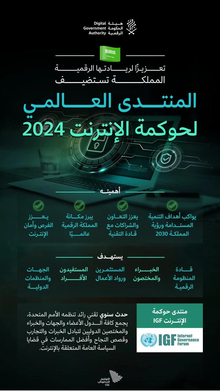 الأمم المتحدة تختار العاصمة الرياض لاستضافة المنتدى العالمي لحوكمة الإنترنت IGF في دورته الـ 19 لعام 2024