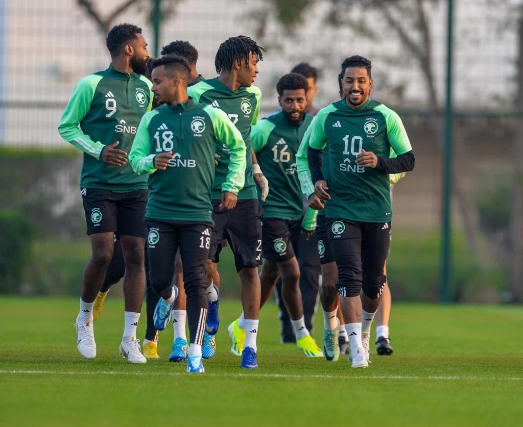 الأخضر السعودي يختتم استعداداته لمواجهة فلسطين الودية.