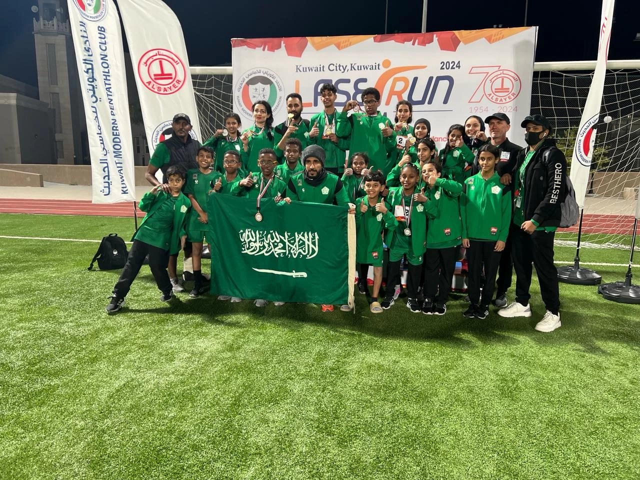 أخضر الخماسي الحديث يحصد 14 ميدالية في بطولة الليزر رن العالمية