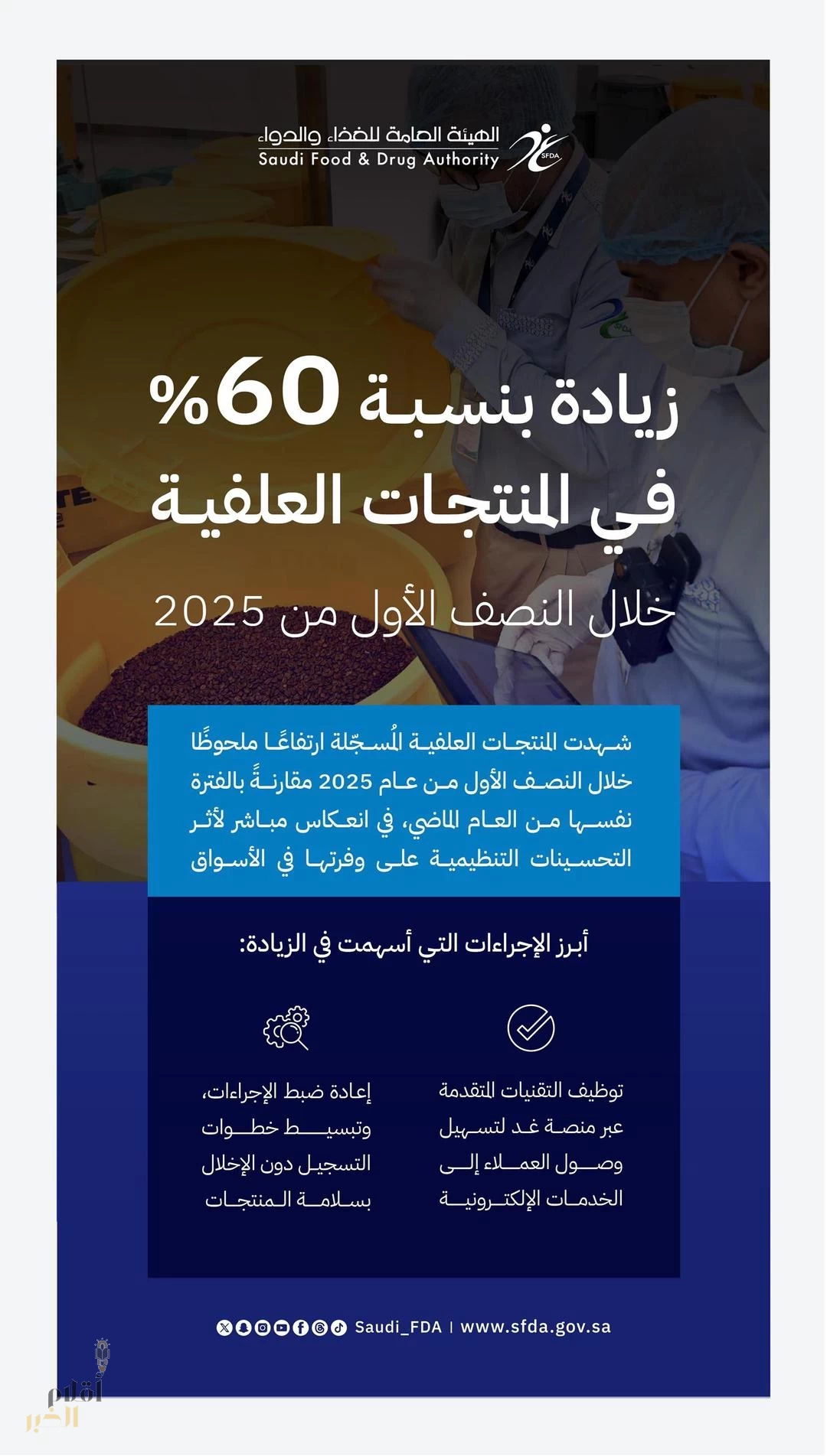 "الغذاء والدواء": ارتفاع المنتجات العلفية في المملكة بنسبة 60% في النصف الأول من 2025