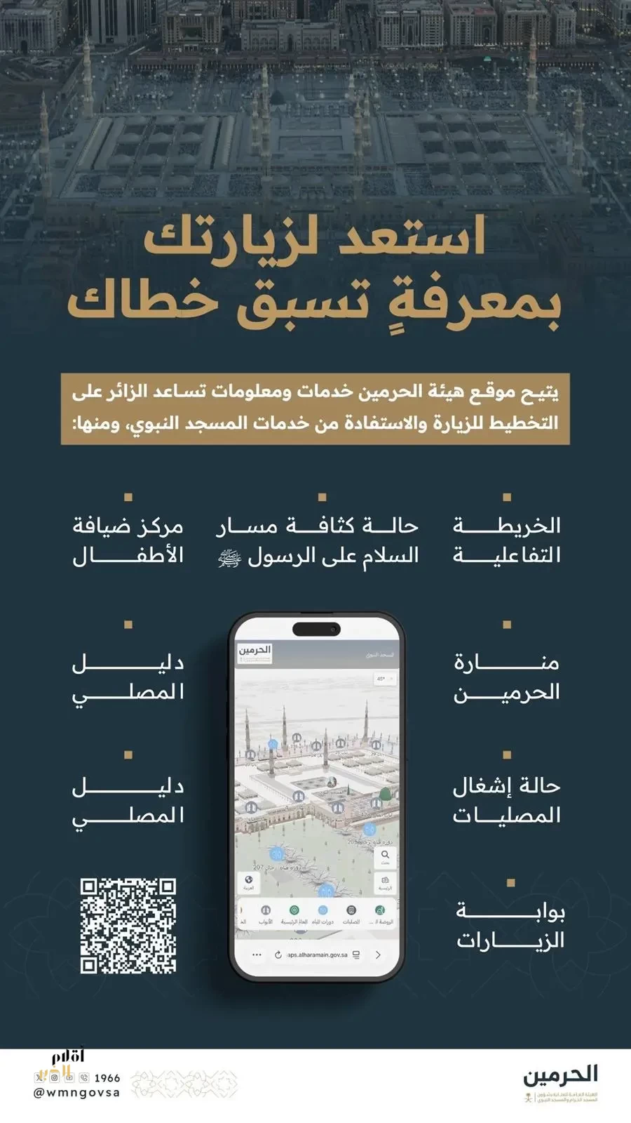 خدمات رقمية تفاعلية تعزز تجربة زوار المسجد النبوي وتسهّل رحلتهم الإيمانية