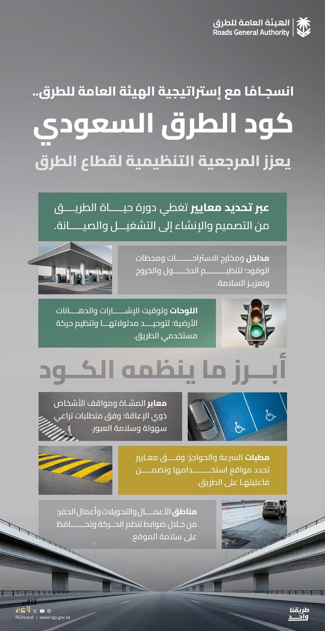 كود الطرق السعودي يُسهم في تحقيق إستراتيجية "هيئة الطرق" لبناء منظومة تشريعية وتنظيمية موحدة للقطاع