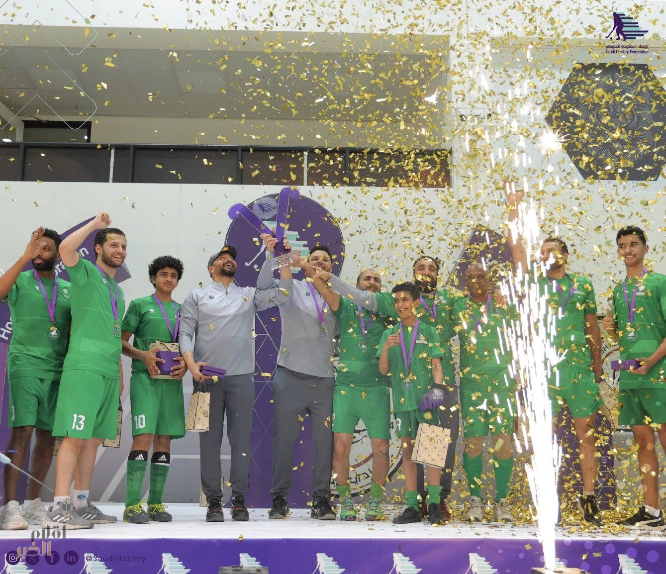 صقور نجد يتوج بكأس بطولة الوسطى للهوكي ويحصد الميداليات الذهبية