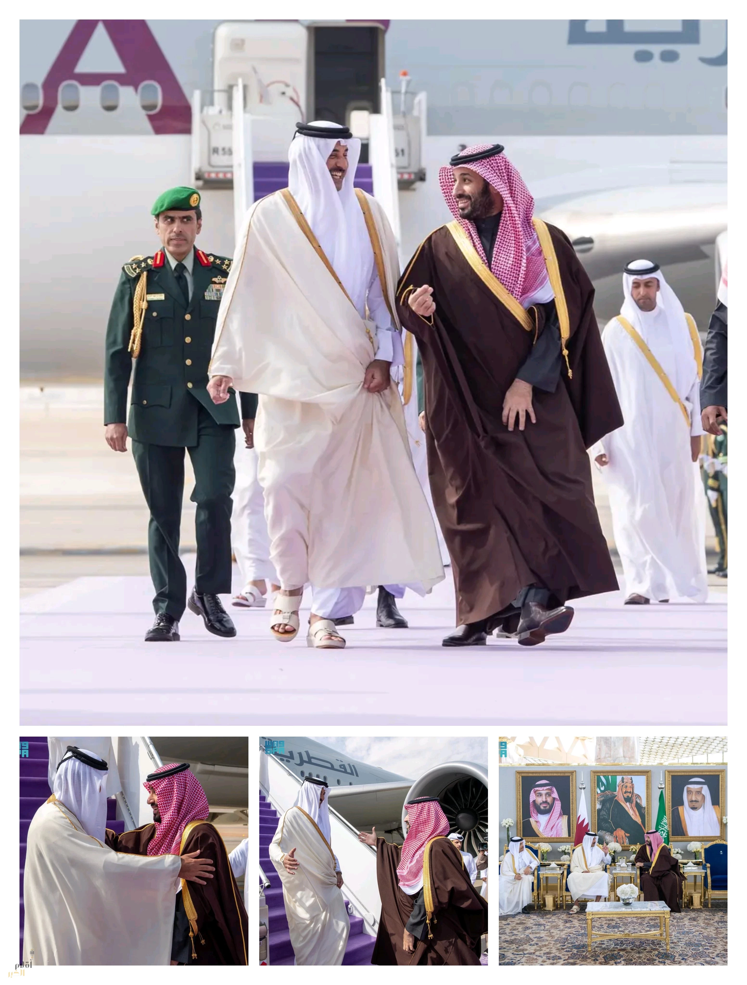 سمو أمير دولة قطر يصل إلى الرياض وفي مقدمة مستقبليه سمو ولي العهد