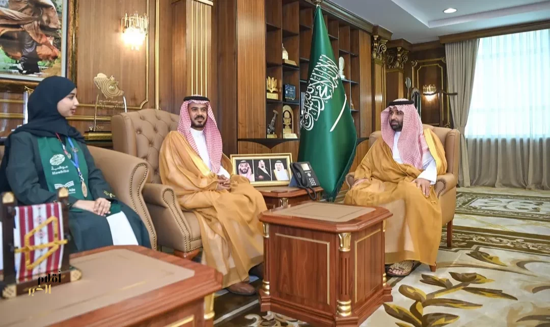 أمير منطقة جازان يستقبل الطالبة لانا أبوطالب بعد تحقيقها إنجازًا عالميًا في معرض آيسف 2026