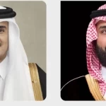 سمو ولي العهد يعزي هاتفيًا أمير دولة قطر في وفاة صاحب السمو الشيخ حمد بن خليفة آل ثاني
