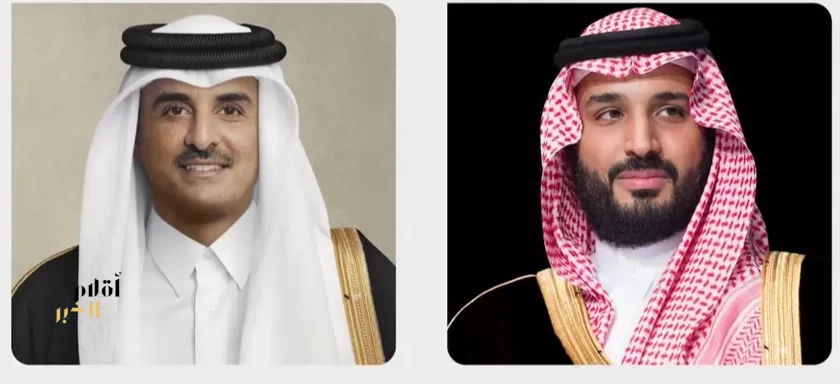 سمو ولي العهد يعزي هاتفيًا أمير دولة قطر في وفاة صاحب السمو الشيخ حمد بن خليفة آل ثاني