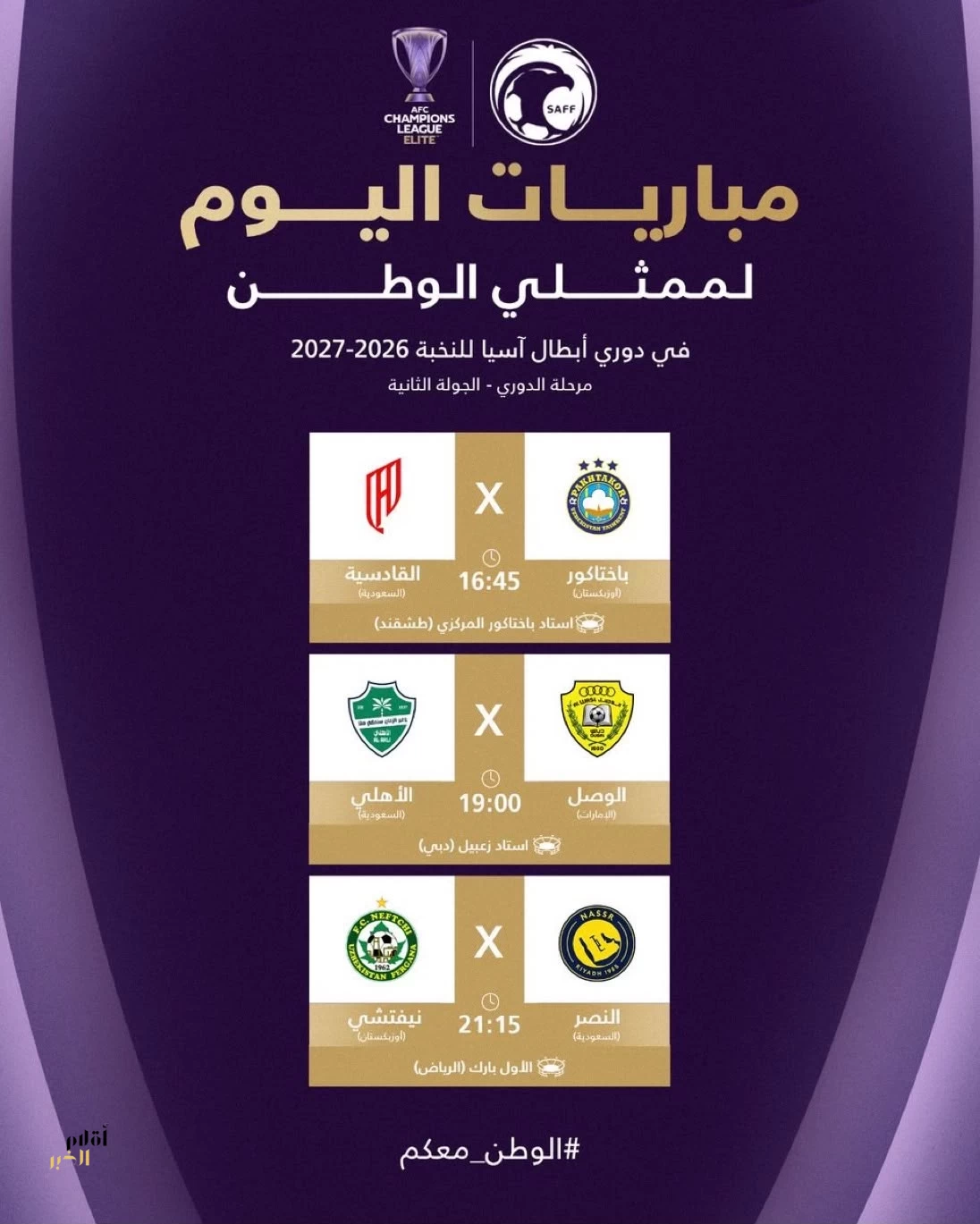 ثلاث مواجهات مرتقبة للأندية السعودية اليوم في الجولة الثانية من دوري أبطال آسيا للنخبة