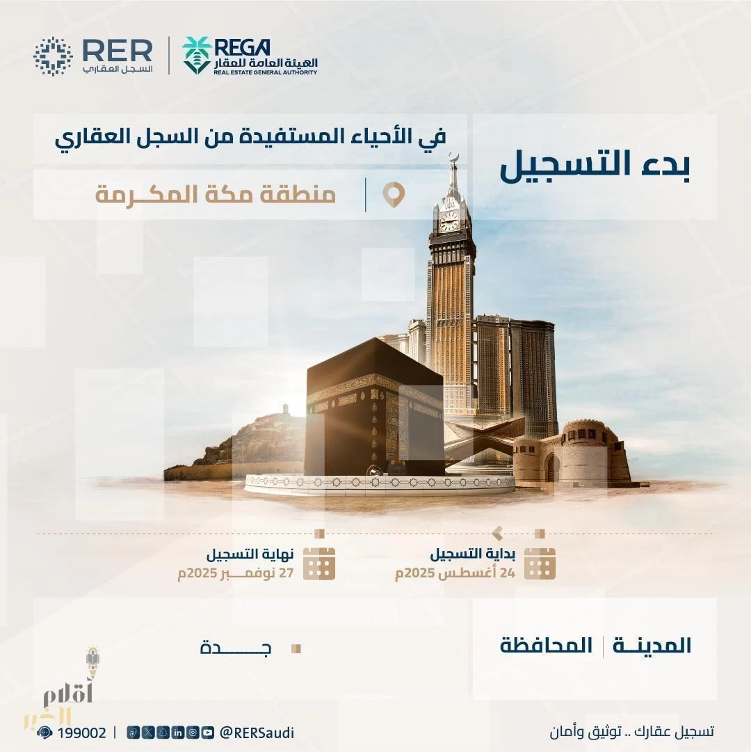 السجل العقاري يبدأ تسجيل 54062 قطعة عقارية في المنطقة الشرقية ومحافظة جدة