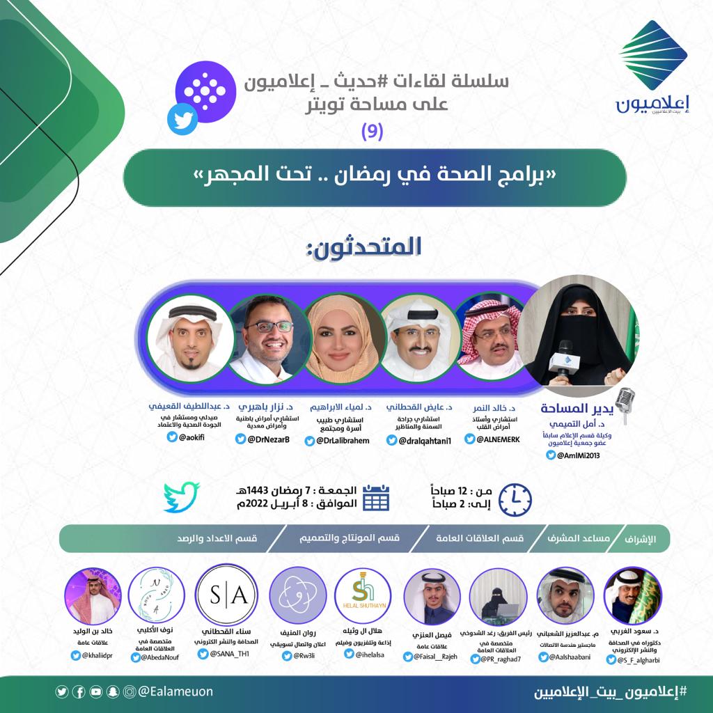 مساحة إعلاميون على تويتر تحقق مشاهدات تصل لـ 20 ألف
