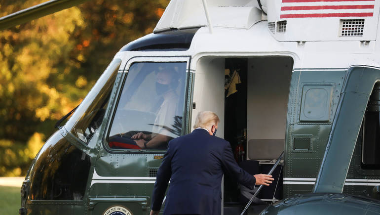 ترمب يوجه رسالة مصورة للأمريكيين قبل نقله إلى المستشفى العسكري 
