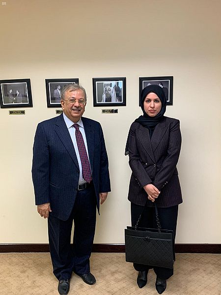 السفير المعلمي يلتقي مندوبة دولة قطر لدى الأمم المتحدة