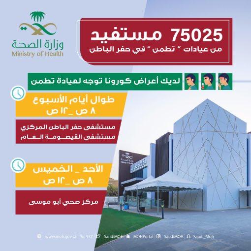 أكثر من 75 ألف مستفيد من خدمات عيادات (تطمن) بحفر الباطن