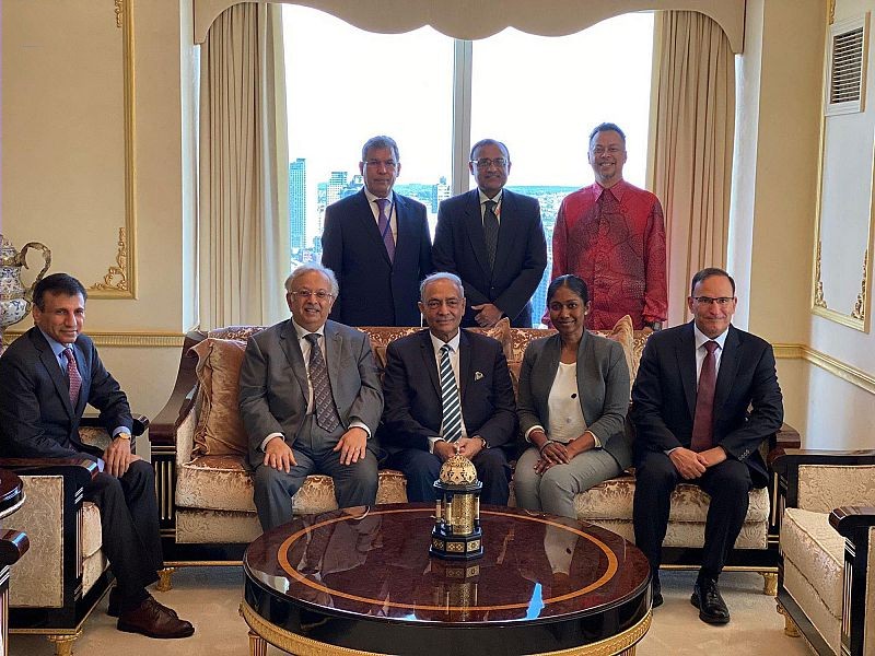 السفير المعلمي يقيم حفل استقبال لسفير جمهورية سريلانكا المعين حديثاً لدى الأمم المتحدة