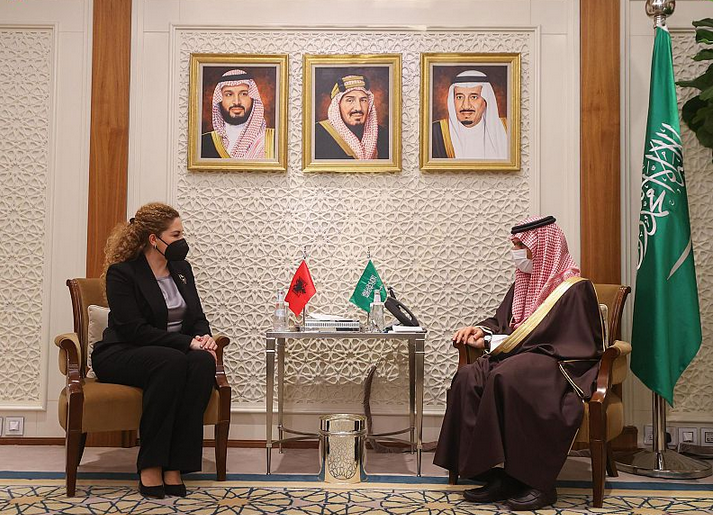 سمو وزير الخارجية يستقبل وزيرة أوروبا والشؤون الخارجية في جمهورية ألبانيا