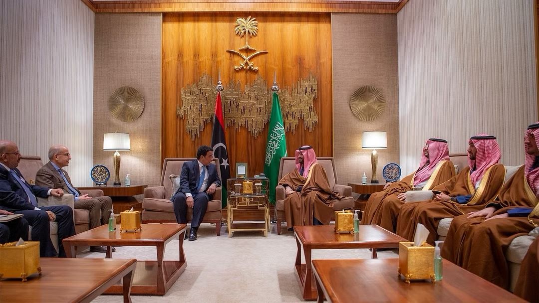 سمو ولي العهد يستقبل رئيس المجلس الرئاسي الليبي ويستعرضان مستجدات الأوضاع على الساحة الليبية