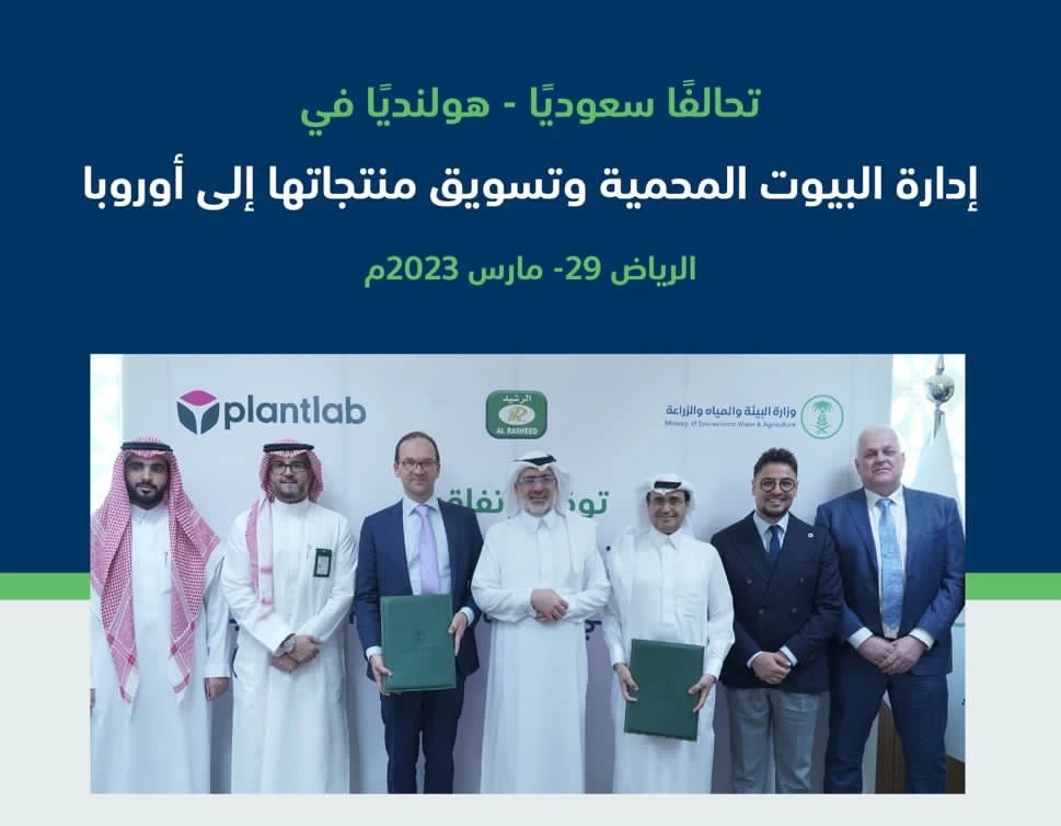 تحالف سعودي هولندي في إدارة البيوت المحمية وتسويق منتجاتها إلى أوروبا