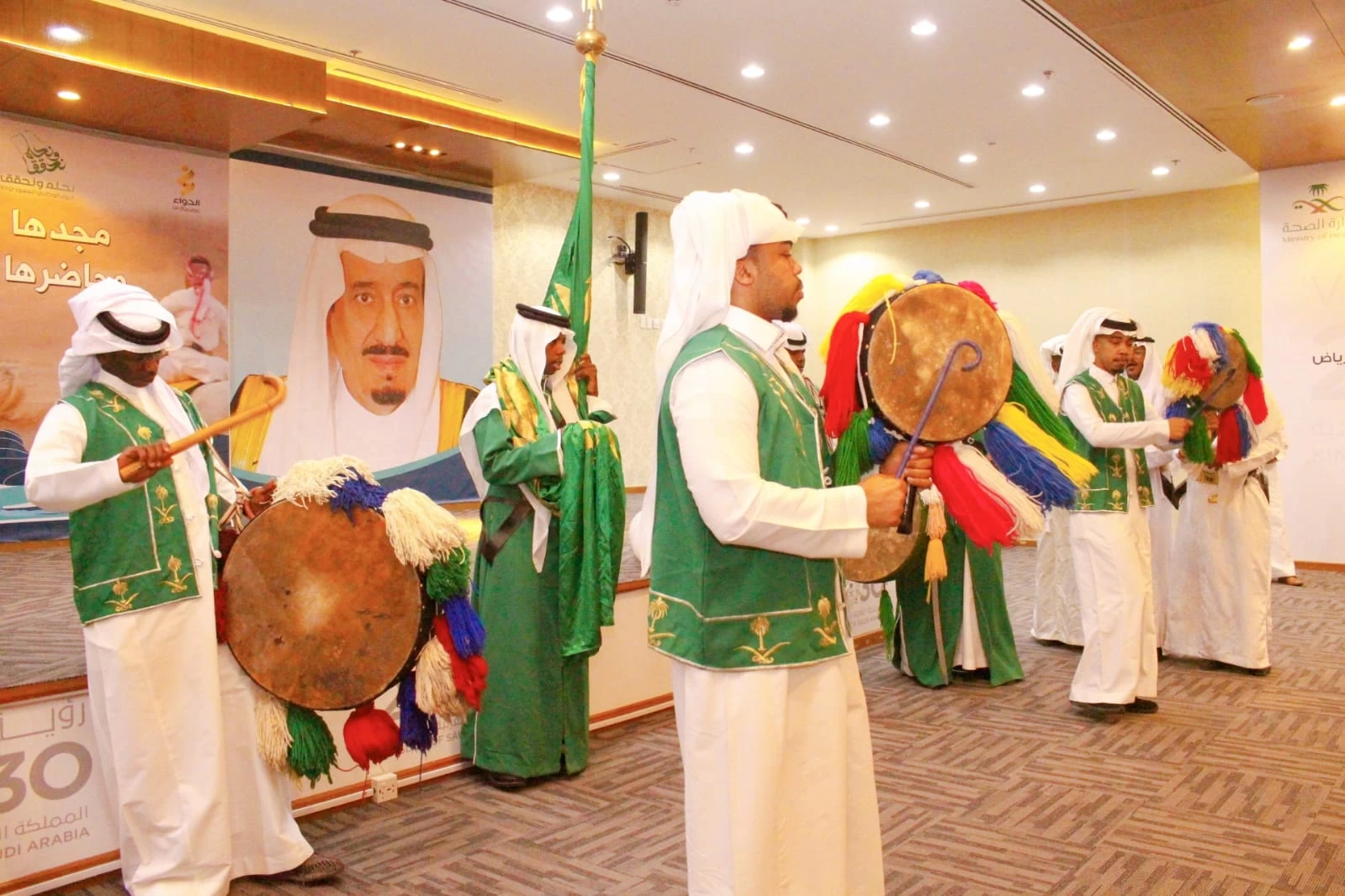 ‏ العرضة النجدية تتقدم احتفالات "صحة الرياض" باليوم الوطني 93