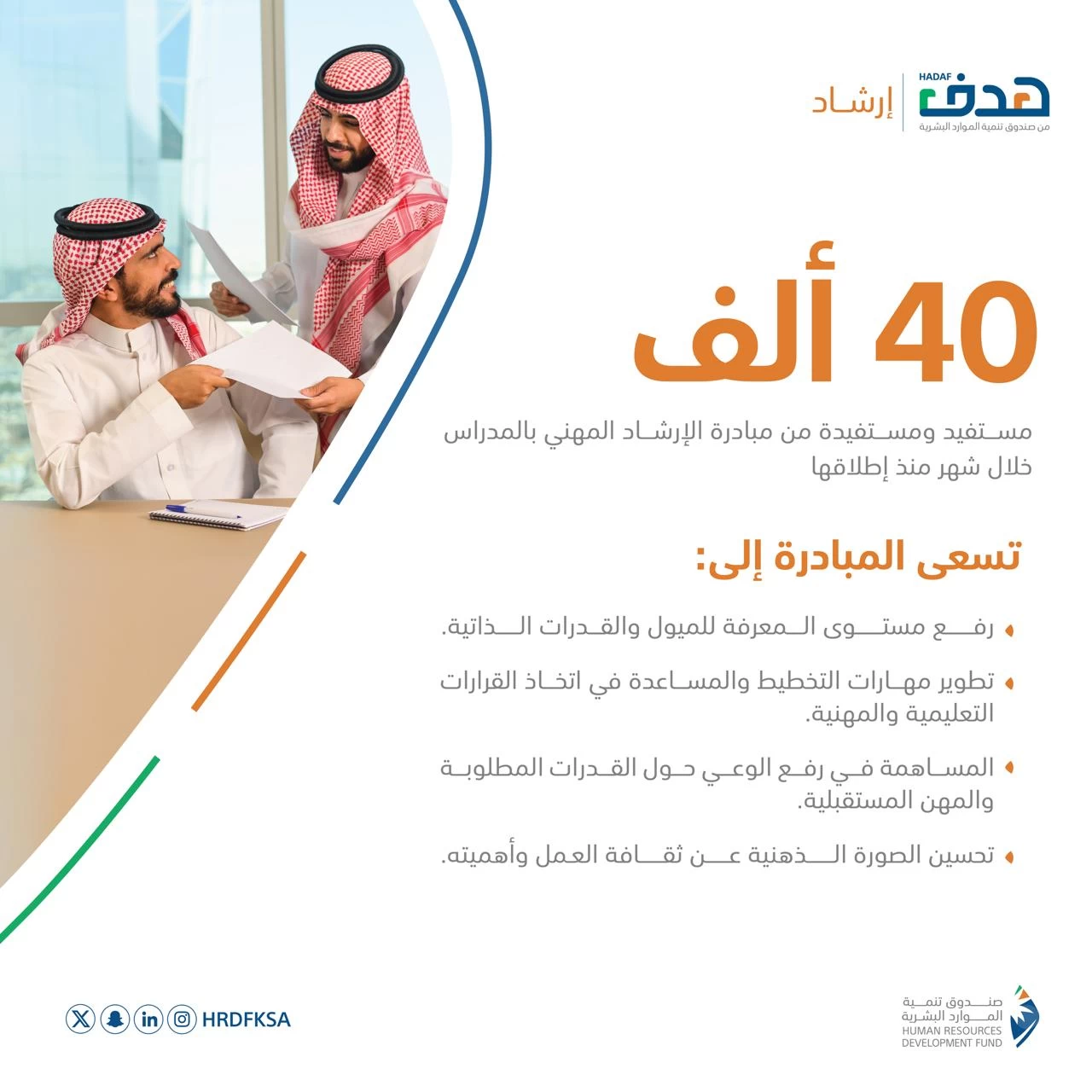 40 ألف مستفيد ومستفيدة من مبادرة الإرشاد المهني في المدراس خلال شهر من إطلاقها