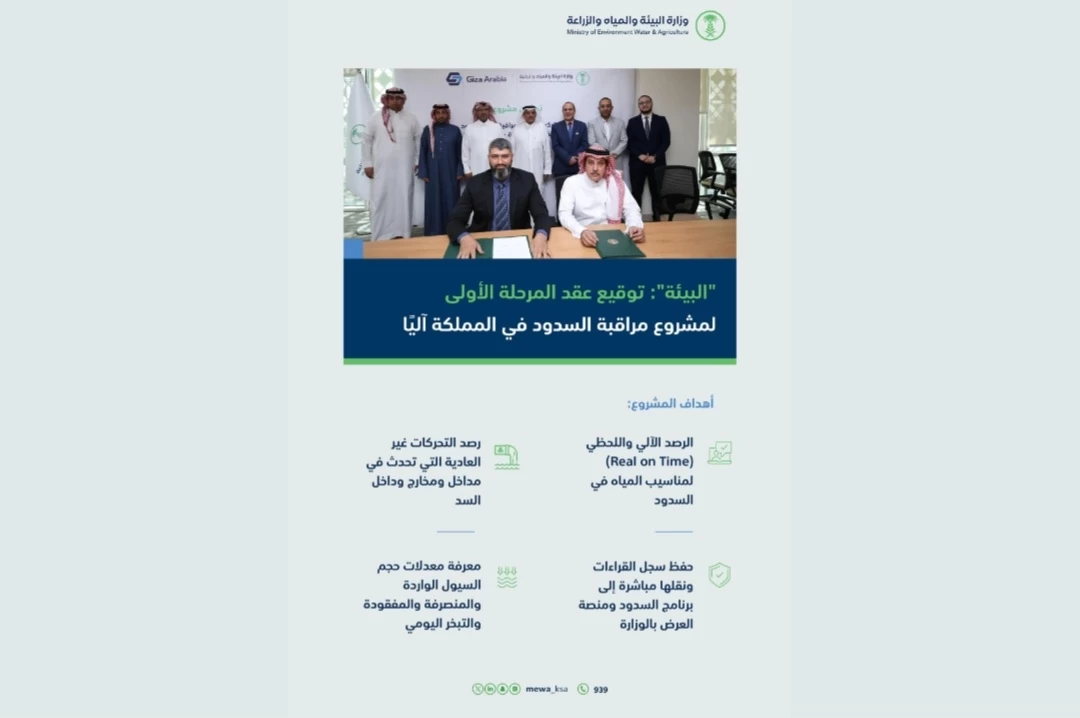 البيئة : توقيع عقد المرحلة الأولى لمشروع مراقبة السدود في المملكة آليًا