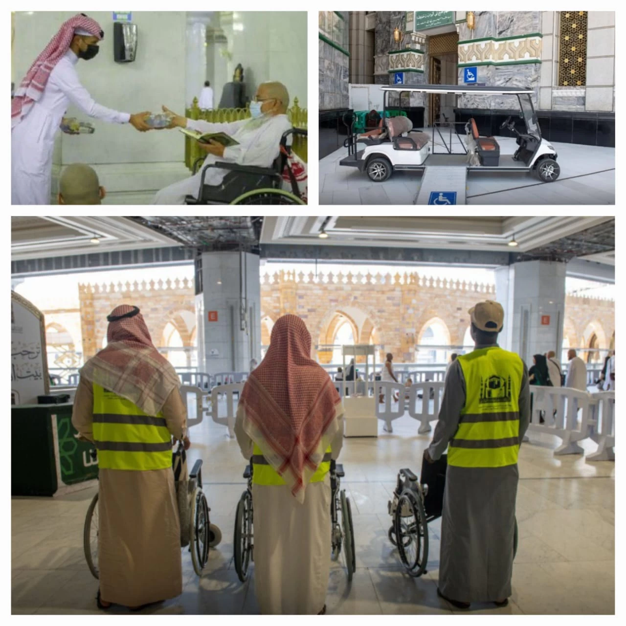 خدمات مخصصة وعناية دائمة للأشخاص ذوي الإعاقة بالمسجد الحرام 