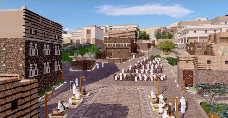 أمانة عسير تُنهي مشروع تأهيل وترميم قرية "آل ينفع" التراثية