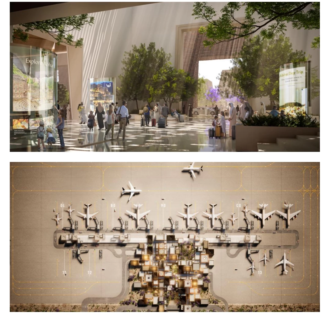 سمو ولي العهد محمد بن سلمان يطلق المخطط العام لمطار أبها الدولي الجديد في السعودية