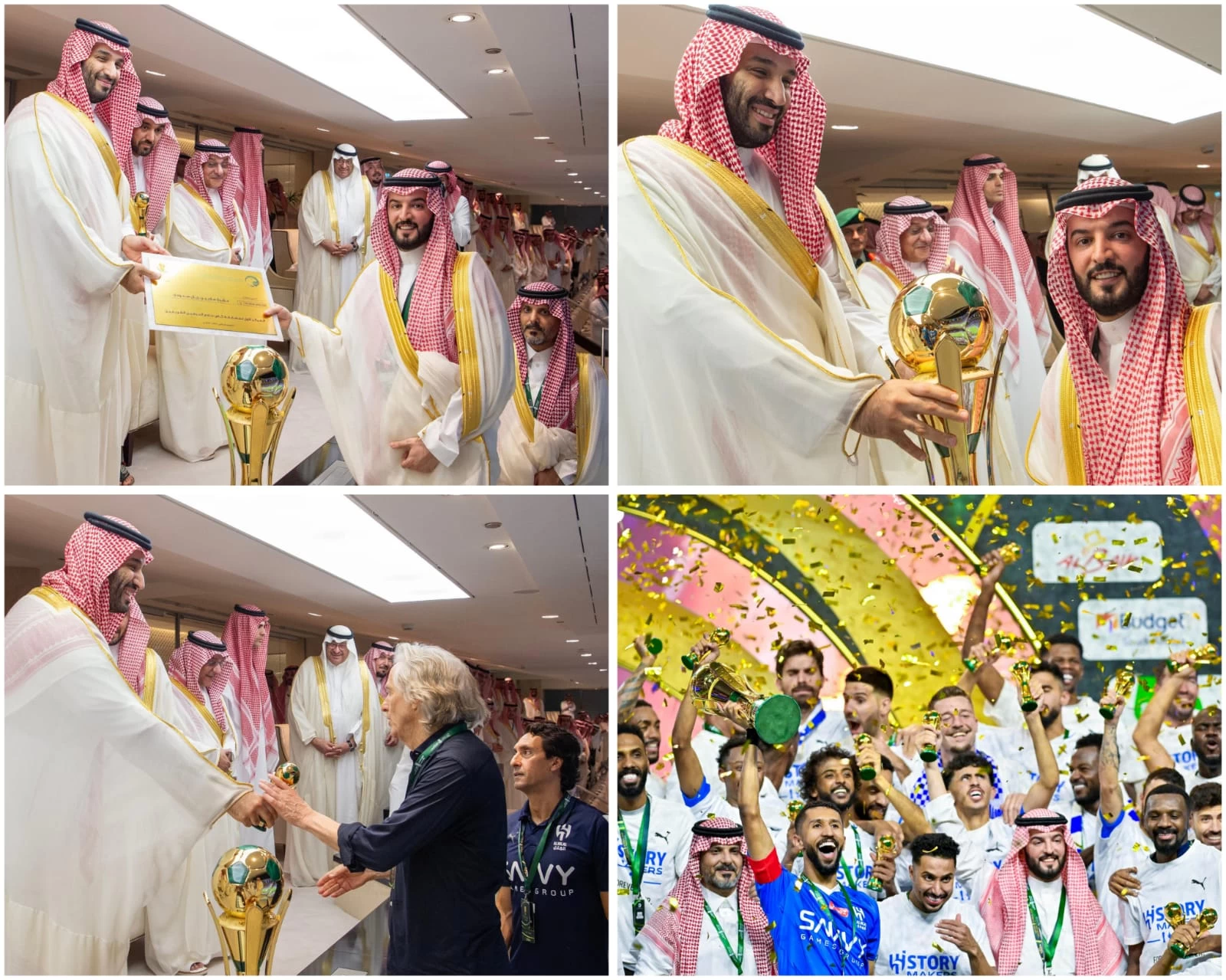 نيابة عن خادم الحرمين الشريفين .. سمو ولي العهد يتوج الهلال بكأس الملك