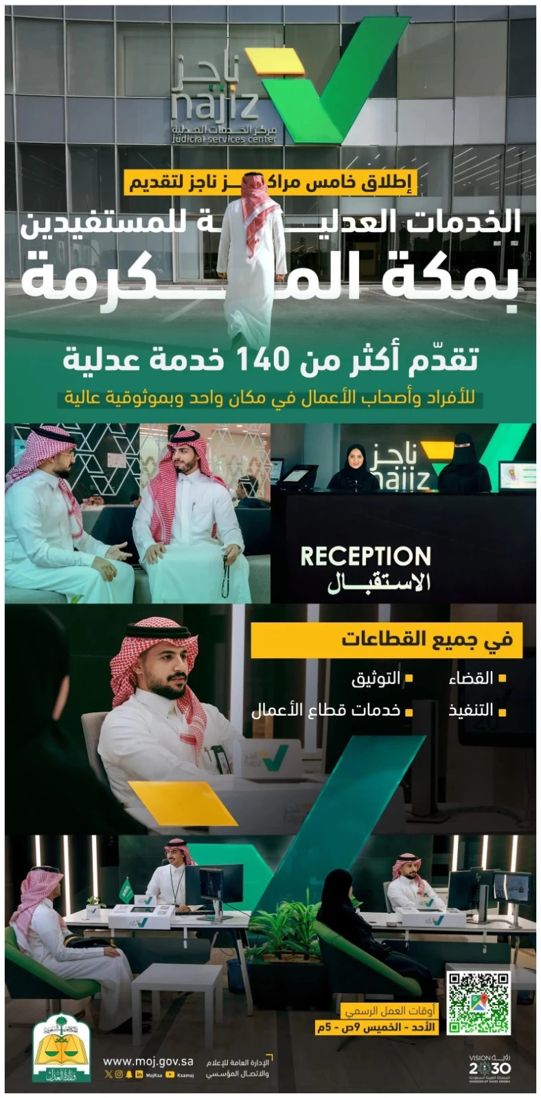 افتتاح خامس مراكز "ناجز" لتقديم الخدمات العدلية بيسر وسهولة