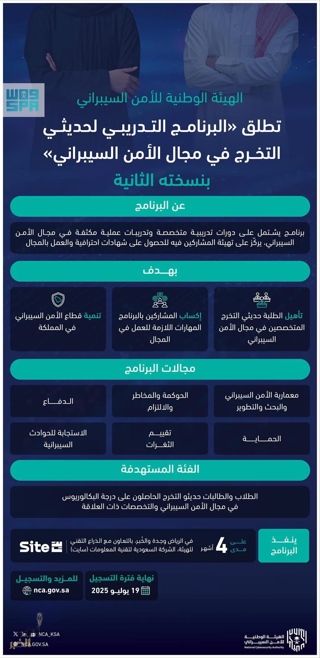 "هيئة الأمن السيبراني" تطلق النسخة الثانية من البرنامج التدريبي لحديثي التخرج في مجال الأمن السيبراني