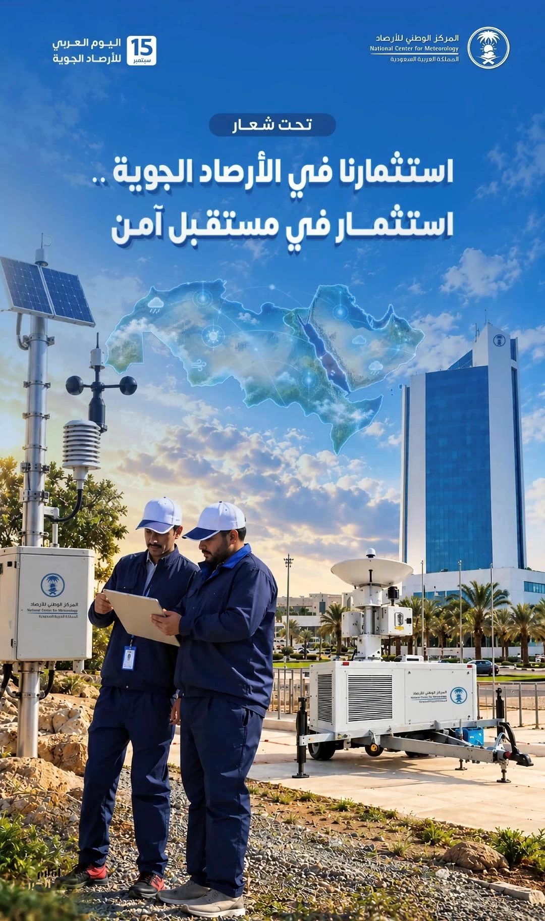 المملكة تحتفي باليوم العربي للأرصاد الجوية تحت شعار "استثمارنا في الأرصاد الجوية.. استثمار في مستقبل آمن"