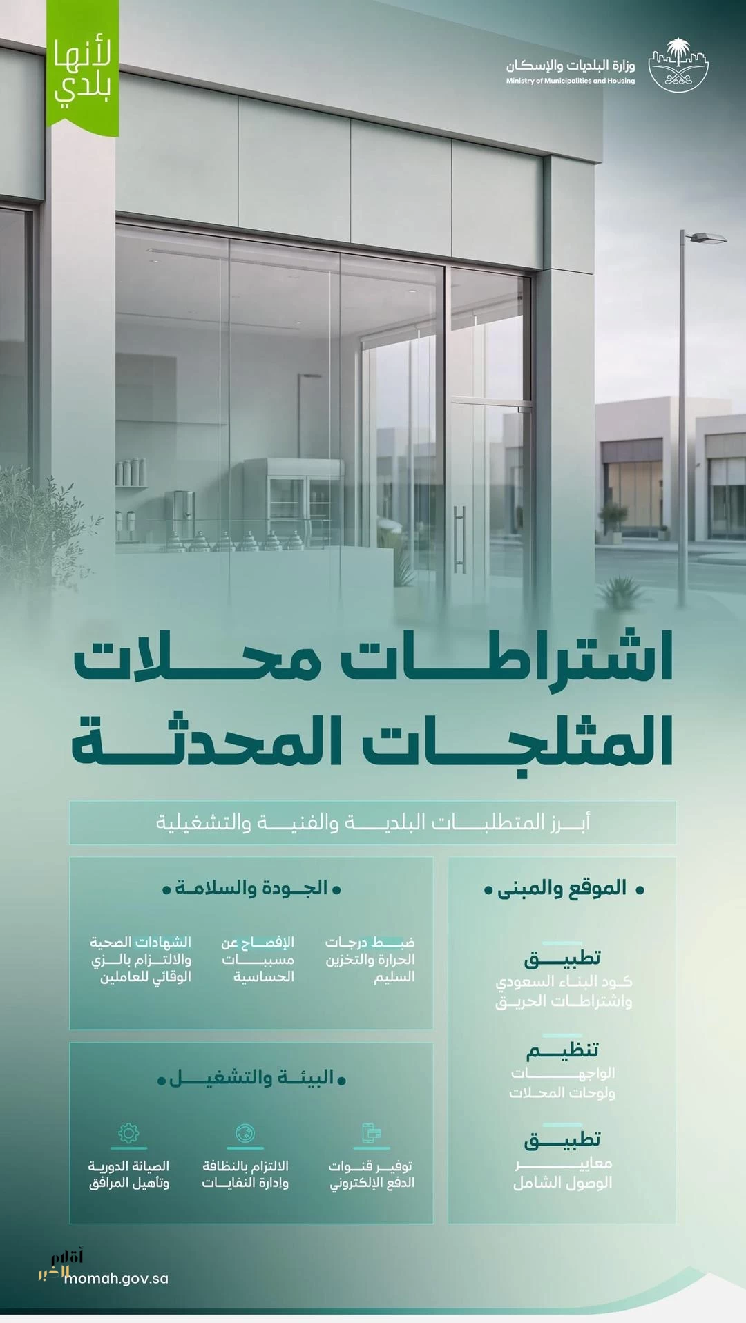 وزارة البلديات والإسكان تُحدث اشتراطات محلات المثلجات لتنظيم النشاط وضبط متطلبات السلامة الغذائية