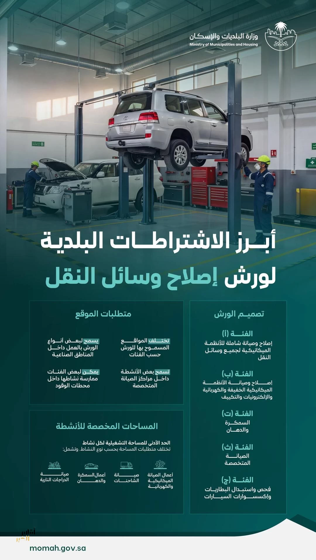 "البلديات والإسكان": تنظيم ورش إصلاح وسائل النقل يرفع جودة الخدمة ويحسن البيئة الحضرية