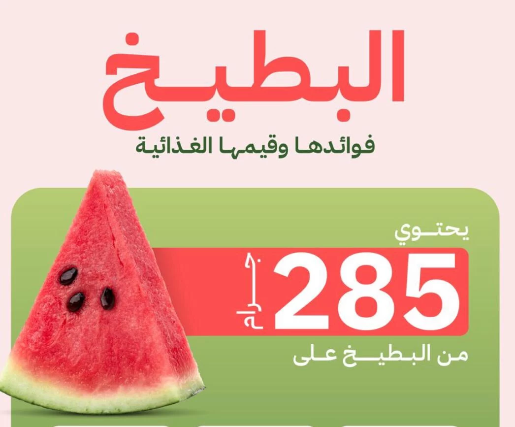 وزارة "البيئة": 285 جرامًا من البطيخ يحتوي على 262 جرامًا من الماء و86 سعرة حرارية.. وخطط محلية لرفع معدل إنتاجه
