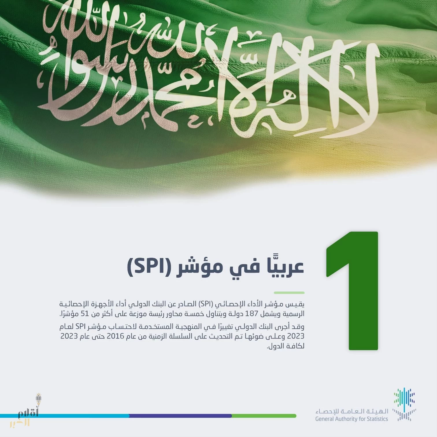 المملكة هي الأولى عربيًّا في مؤشر الأداء الإحصائي في عام 2023م