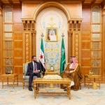 سمو ولي العهد يلتقي رئيس الجمهورية العربية السورية