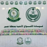 دوريات الأفواج الأمنية بمنطقة عسير تقبض على شخص لترويجه 43 كلجم من القات المخدر