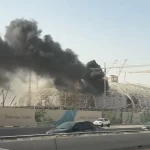 نشوب حريق بملعب أرامكو الجديد.. والدفاع المدني يسيطر عليه خلال 10 دقائق