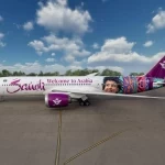 الخطوط السعوديّة تكشف بالتعاون مع الهيئة السعوديّة للسياحة عن طائرتها المتوشحة بشعار روح السعودية, Welcome to Arabia”"