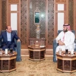 سمو ولي العهد يلتقي رئيس جمهورية مصر العربية على مائدة الإفطار في جدة