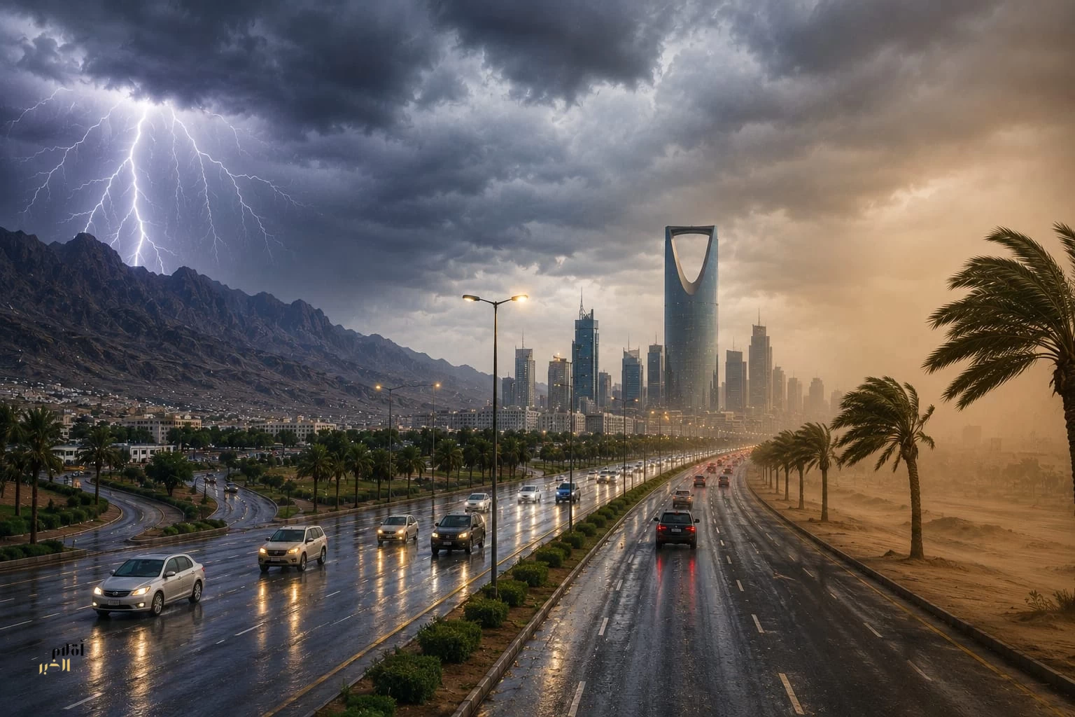 أمطار رعدية ورياح نشطة تؤثر على عدة مناطق في المملكة
