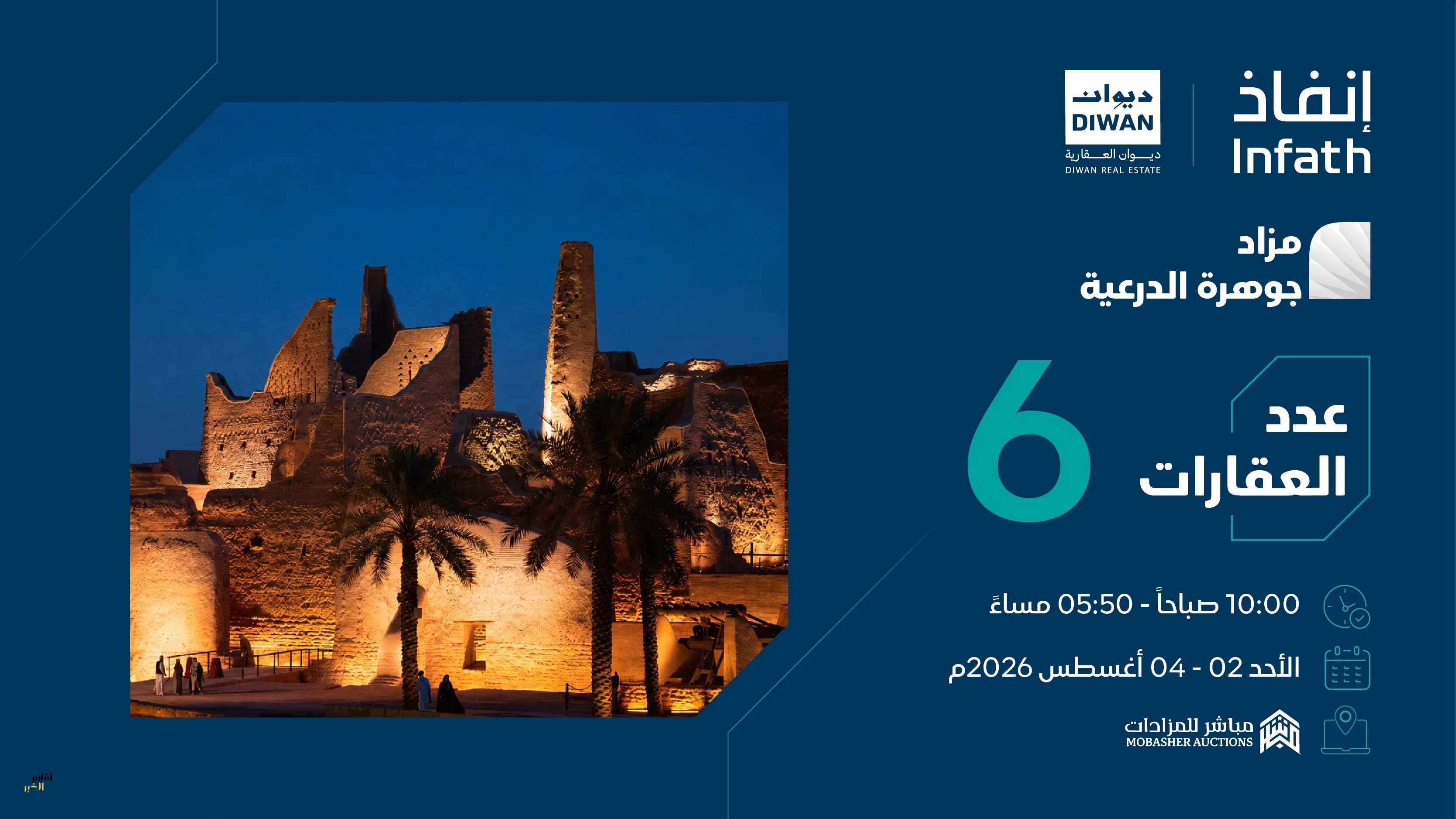 6 فرص عقارية بمزاد 