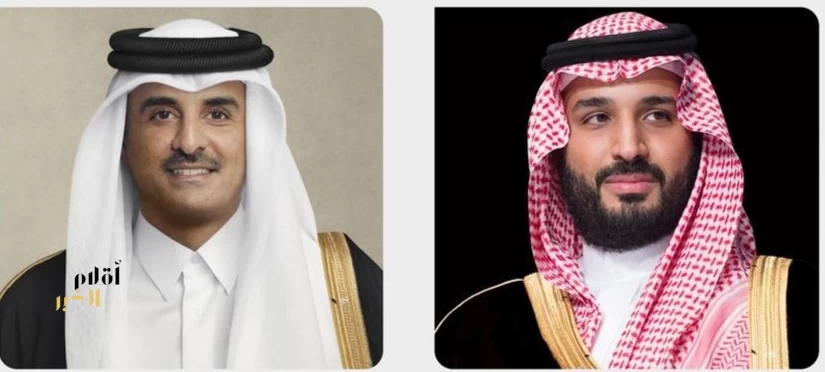 سمو ولي العهد يجري اتصالًا هاتفيًا بسمو أمير دولة قطر