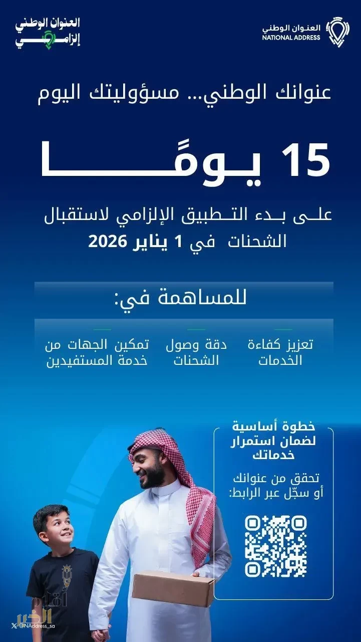 "هيئة النقل": 15 يومًا على تطبيق قرار إلزام شركات الطرود بعدم استلام الشحنات البريدية دون العنوان الوطني