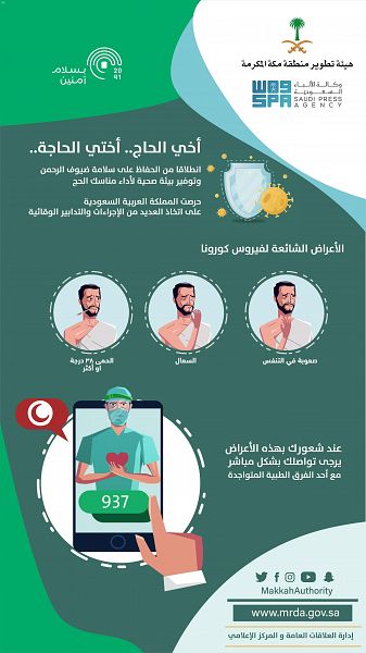 "واس" وهيئة تطوير مكة المكرمة تُطلقان رسائل توعوية للحجاج باللغتين العربية والإنجليزية