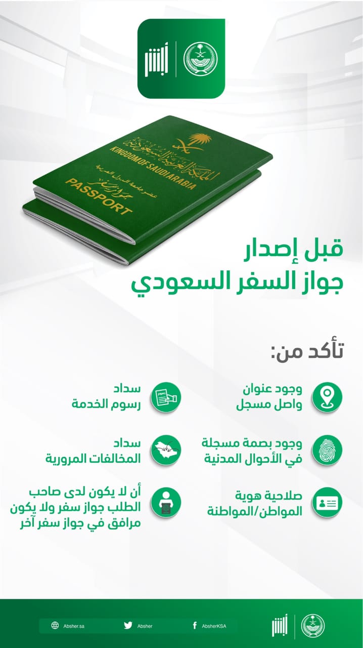 "أبشر": 6 خطوات للحصول على جواز السفر السعودي "إلكترونياً"