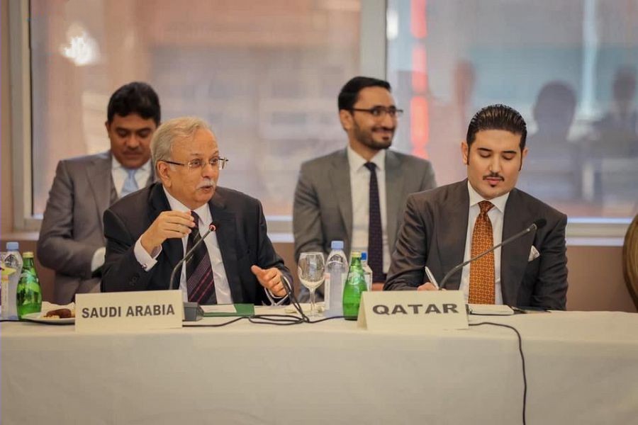 السفير المعلمي يشارك في اللقاء المشترك لرئيس حكومة الوحدة الوطنية الليبية مع أعضاء المجموعة العربية لدى الأمم المتحدة