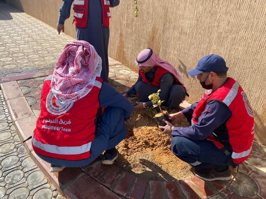 الهلال الأحمر بالجوف يشارك في مبادرة "السعودية الخضراء"