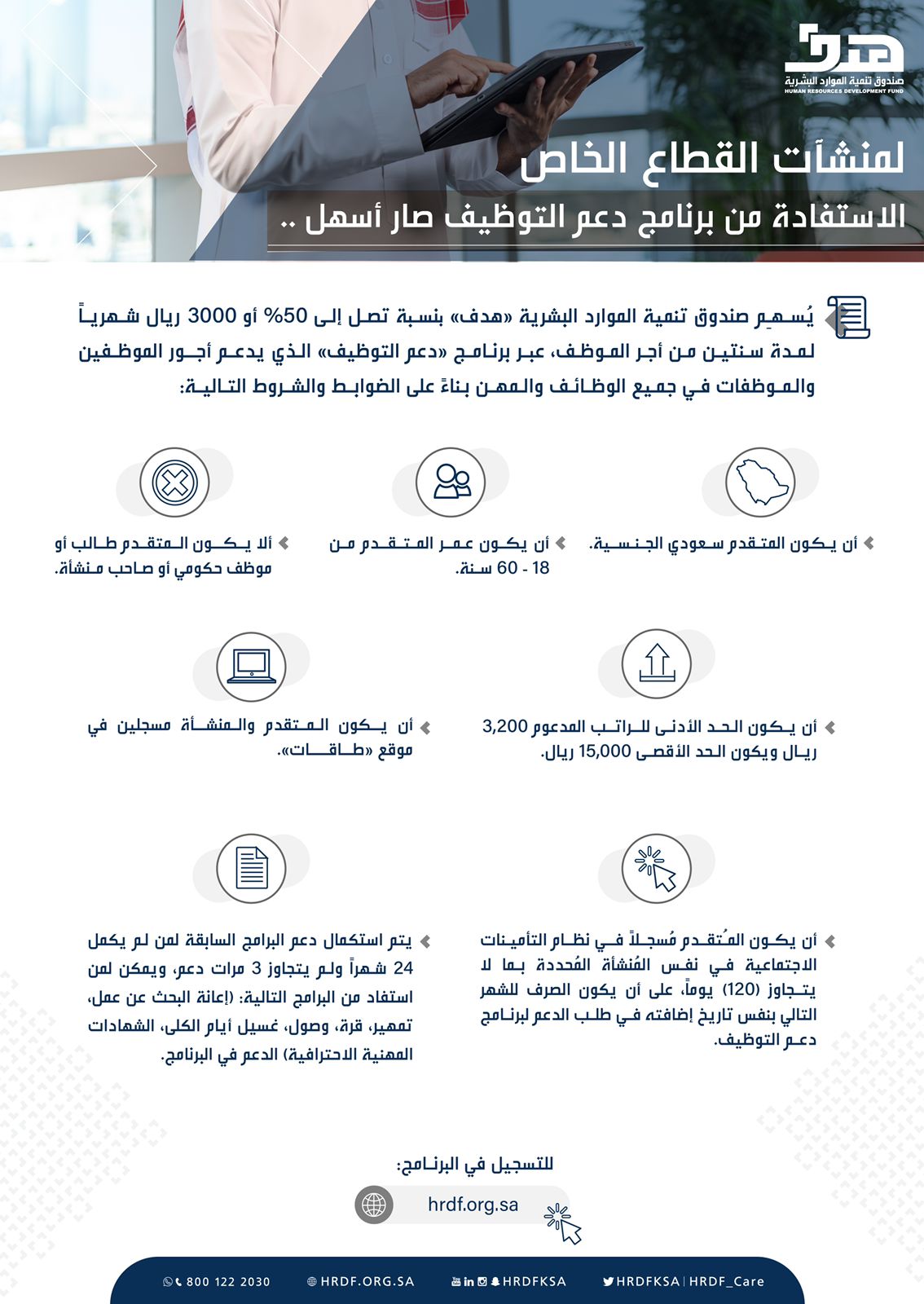 "هدف" يطلق تحسين جديد على "دعم التوظيف" لتسهيل استفادة المنشآت من البرنامج